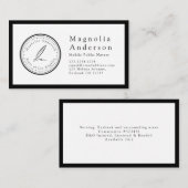 ミニマリスト公証人ローン署名スタンプのビジネスカー 名刺 (正面/裏面)