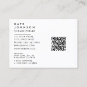 ミニマリスト公証人署名エージェントの白黒ロゴ 名刺 (裏面)