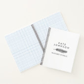 ミニマリスト公証人署名エージェントの羽毛クイルのロゴ ノートブック (内部)