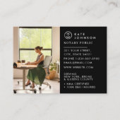 ミニマリスト公証人署名エージェントカスタムロゴの写真 名刺 (正面)