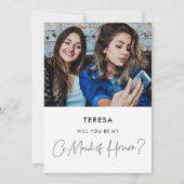 ミニマリスト共同メイド・オブ・オーナー（花嫁付き添い人）提案の写真カード 招待状 (正面)