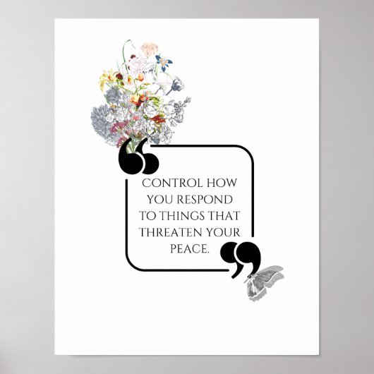 ミニマリスト内面平和図解入りの、写真付きの引用文 ポスター (正面)