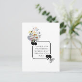 ミニマリスト内面平和図解入りの、写真付きの引用文 ポストカード (スタンド正面)