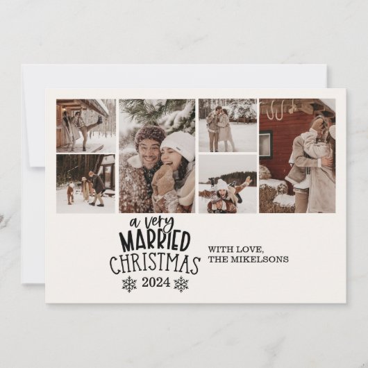 ミニマリスト写真は非常にクリスマス結婚した シーズンカード (正面)