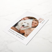 ミニマリスト写真アーチピンククリスマス実在パーティー 箔招待状 (回転した状態)