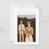 ミニマリスト写真アーチピーチ結婚ズ・サンキュー サンキューカード (裏面)