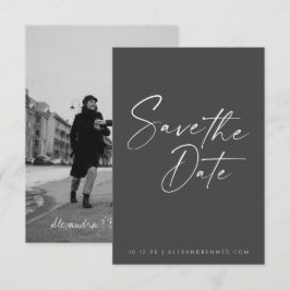 ミニマリスト写真オーバーレイ モノクロ スクリプト セーブザデート