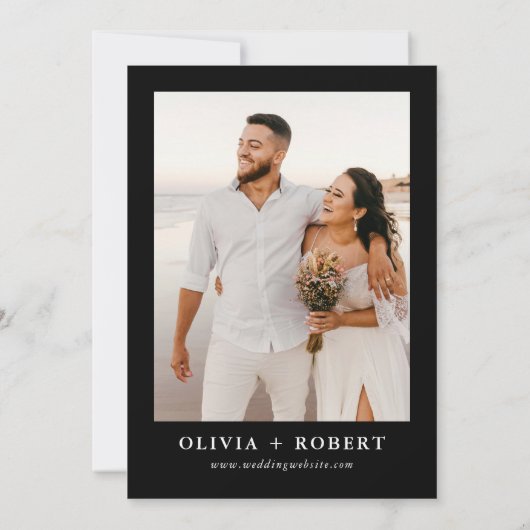 ミニマリスト写真カードで日付を保存 セーブザデート (裏面)