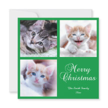 ミニマリスト写真グリッドメリークリスマスグリーンカード