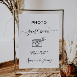 ミニマリスト写真ゲストブックのサインテンプレート, 招待状