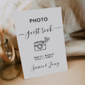 ミニマリスト写真ゲストブックのサインテンプレート, 招待状
