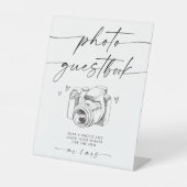 ミニマリスト写真ゲストブックサイン 台座サイン (正面)
