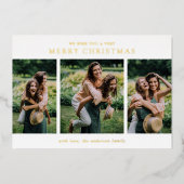 ミニマリスト写真コラージュモダンクリスマス 箔シーズンカード (正面)
