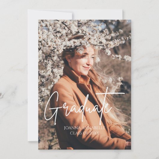 ミニマリスト写真コラージュ卒業パーティ 招待状 (正面)