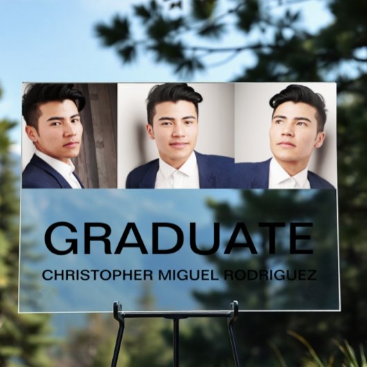 ミニマリスト写真コラージュ卒業 アクリルサイン