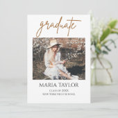 ミニマリスト写真コラージュ卒業 招待状 (スタンド正面)