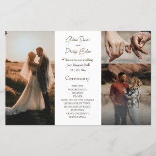 ミニマリスト写真コラージュ結婚式プログラム