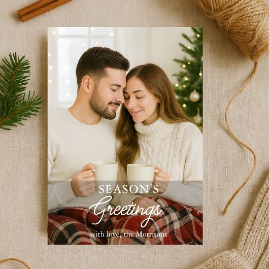 ミニマリスト写真シーズンのグリーティングホリデーカード 招待状