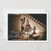 ミニマリスト写真スクリプト手書きクリスマス シーズンカード (正面)