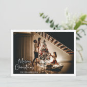 ミニマリスト写真スクリプト手書きクリスマス シーズンカード (スタンド正面)
