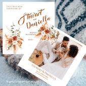 ミニマリスト写真テラコッタボホパンパ結婚ス 招待状