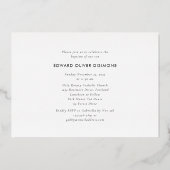 ミニマリスト写真バプティスゴールドフォイル招待状 箔招待状 (裏面)