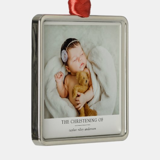 ミニマリスト写真バプテスマ《キリスト教》洗礼式や命名式 メタルオーナメント (右)