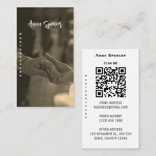 ミニマリスト写真フルフォトシンプルビジネス 名刺 (正面/裏面)