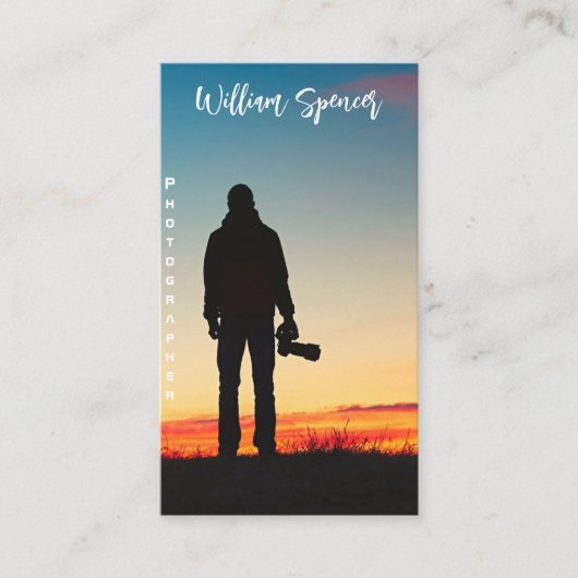 ミニマリスト写真フルフォトシンプルビジネス 名刺 (正面)