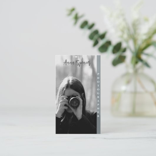 ミニマリスト写真フルフォトシンプルビジネス 名刺 (スタンド正面)