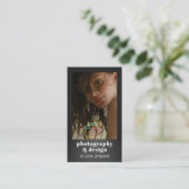 ミニマリスト写真フルフォトシンプルフォトQRコード 名刺 (スタンド正面)