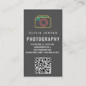 ミニマリスト写真フルフォトシンプルフォトQRコード 名刺 (裏面)
