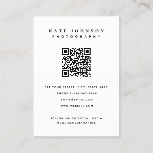 ミニマリスト写真フルフォトトレンディー 名刺 (裏面)