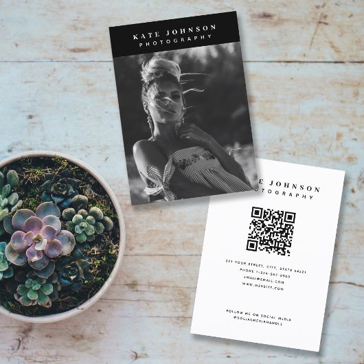 ミニマリスト写真フルフォトトレンディー 名刺