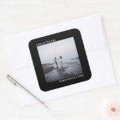 ミニマリスト写真ブラックラヴ感謝してい&結婚ズ スクエアシール (封筒)