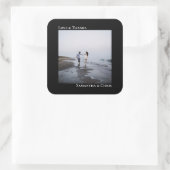 ミニマリスト写真ブラックラヴ感謝してい&結婚ズ スクエアシール (バッグ)