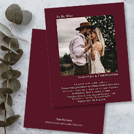 ミニマリスト写真ブルゴーニュBUDGET結婚式の招待