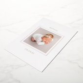 ミニマリスト写真ベビーガール誕生の発表フォイル 箔招待状 (回転した状態)