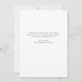 ミニマリスト写真ベビーシャワーギフトフラット サンキューカード (裏面)