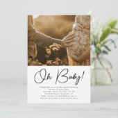 ミニマリスト写真ベビーシャワー招待状 招待状 (スタンド正面)
