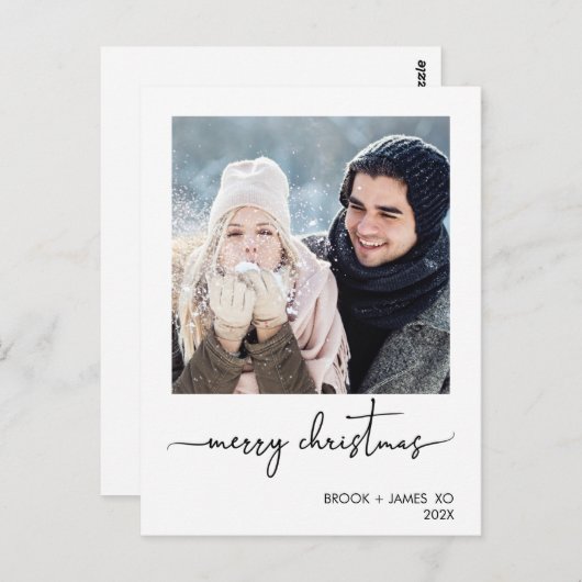 ミニマリスト写真メリークリスマスクリスマス ポストカード (正面/裏面)