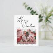 ミニマリスト写真メリークリスマススクリプトペットドッグ シーズンカード (スタンド正面)