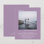 ミニマリスト写真ラベンダーBUDGET結婚式の招待 (正面/裏面)
