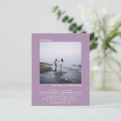 ミニマリスト写真ラベンダーBUDGET結婚式の招待 (スタンド正面)