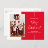 ミニマリスト写真レッドメリークリスマスポストカード ポストカード (正面/裏面)
