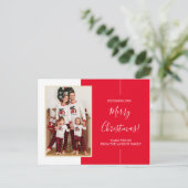 ミニマリスト写真レッドメリークリスマスポストカード ポストカード (スタンド正面)