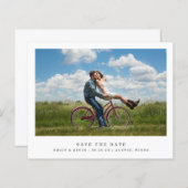 ミニマリスト写真予算結婚式の日付を保存 (正面/裏面)