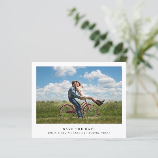 ミニマリスト写真予算結婚式の日付を保存 (スタンド正面)