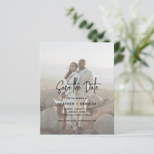 ミニマリスト写真予算結婚式の日付を保存 (スタンド正面)