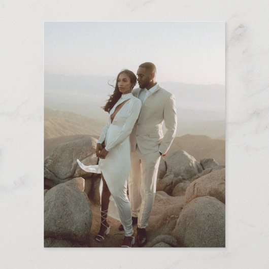 ミニマリスト写真予算結婚式の日付を保存 (裏面)